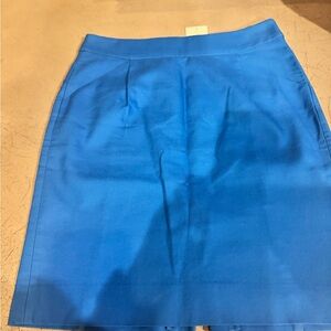 J. Crew Blue Pleated Pencil Skirt for Casual Resort Wear